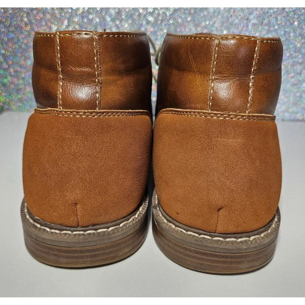 Arizona Jeans Co. Mens Brown Leather Gleeson Chukka Boots Lace Up Ankle Size 12M